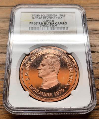 凡希社世界钱币微拍第三百二十一期 - 1980赤道几内亚10000B铜质试样NGC-PF67UC