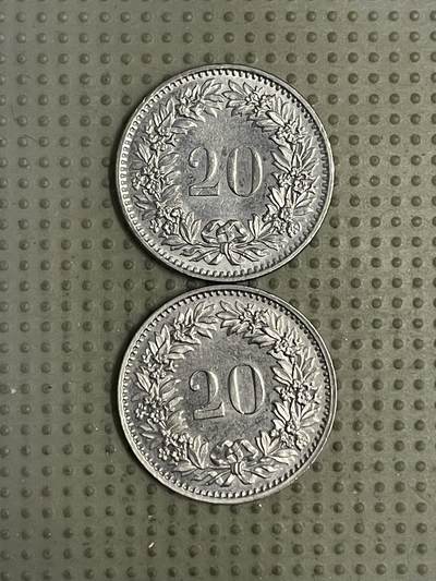 2026年第35场各国散币拍卖（总第185场） - 瑞士20生丁2枚