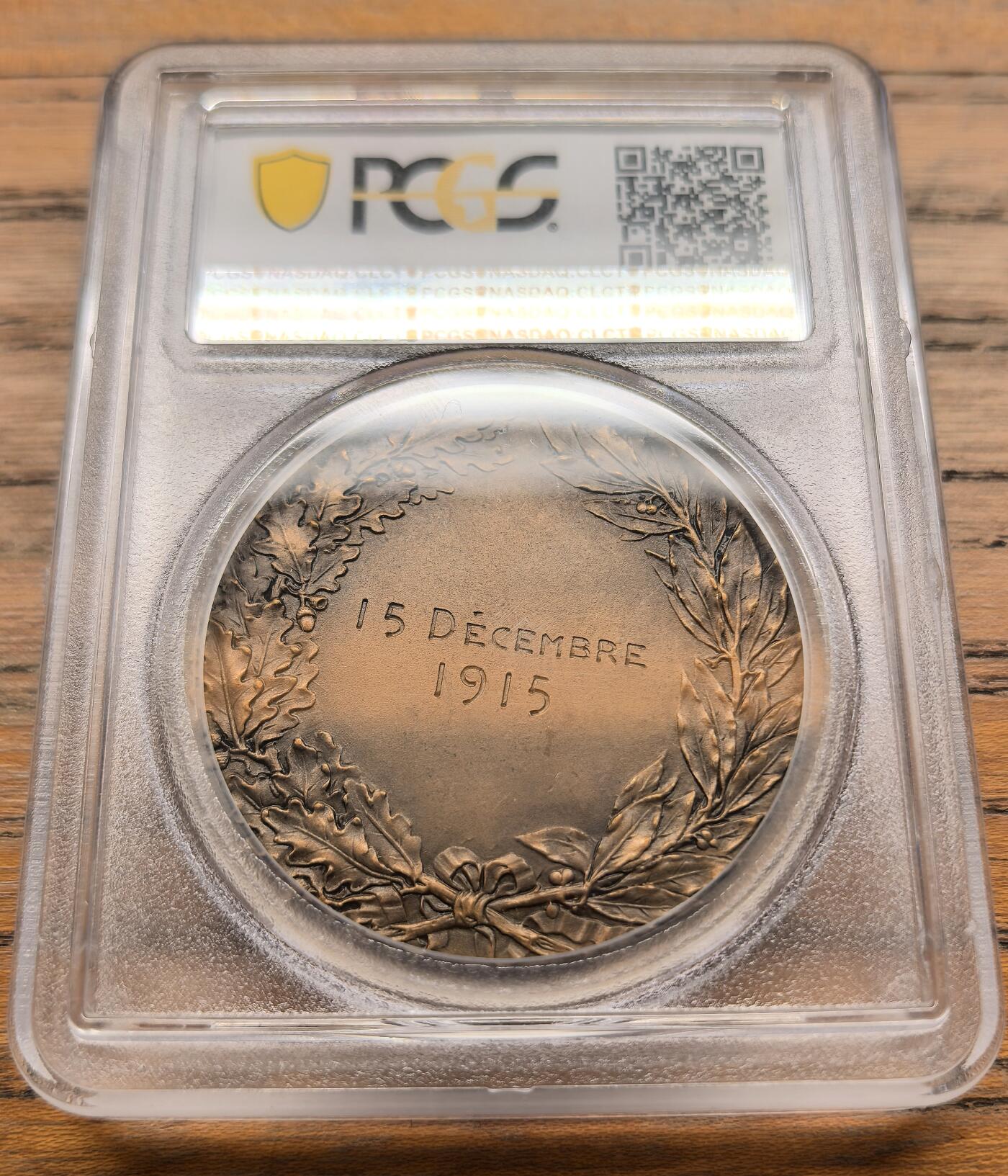 凡希社世界钱币微拍第三百二十一期 1915法国胜利与和平玛丽安娜纪念铜章PCGS-SP64
