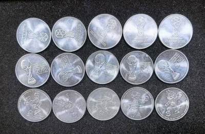 北京马甸外国币专卖第149期，外国币专场，陆续上拍，欢迎关注 - 俄罗斯25卢布世界杯纪念币3枚/套一共5套