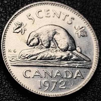 泉币菌-第209场-拍品多 请提前出价 - 1972年 加拿大5加分镍币 伊丽莎白二世女王 21mm