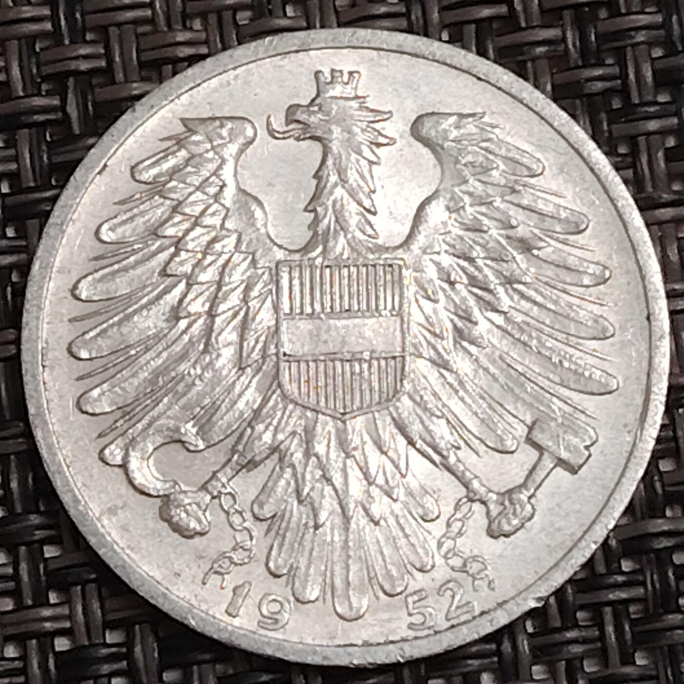 布加迪🐬～世界钱币(上海)🌾第 282 期 /  各国套币和散币 奥地利🇦🇹 1952年 1先令铝币