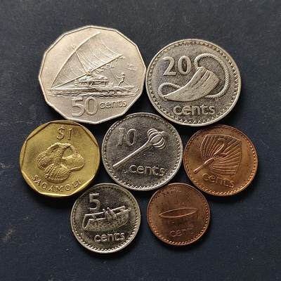 【全场包邮】纯粹捡漏拍512场 - 斐济1984-1995年7枚套币