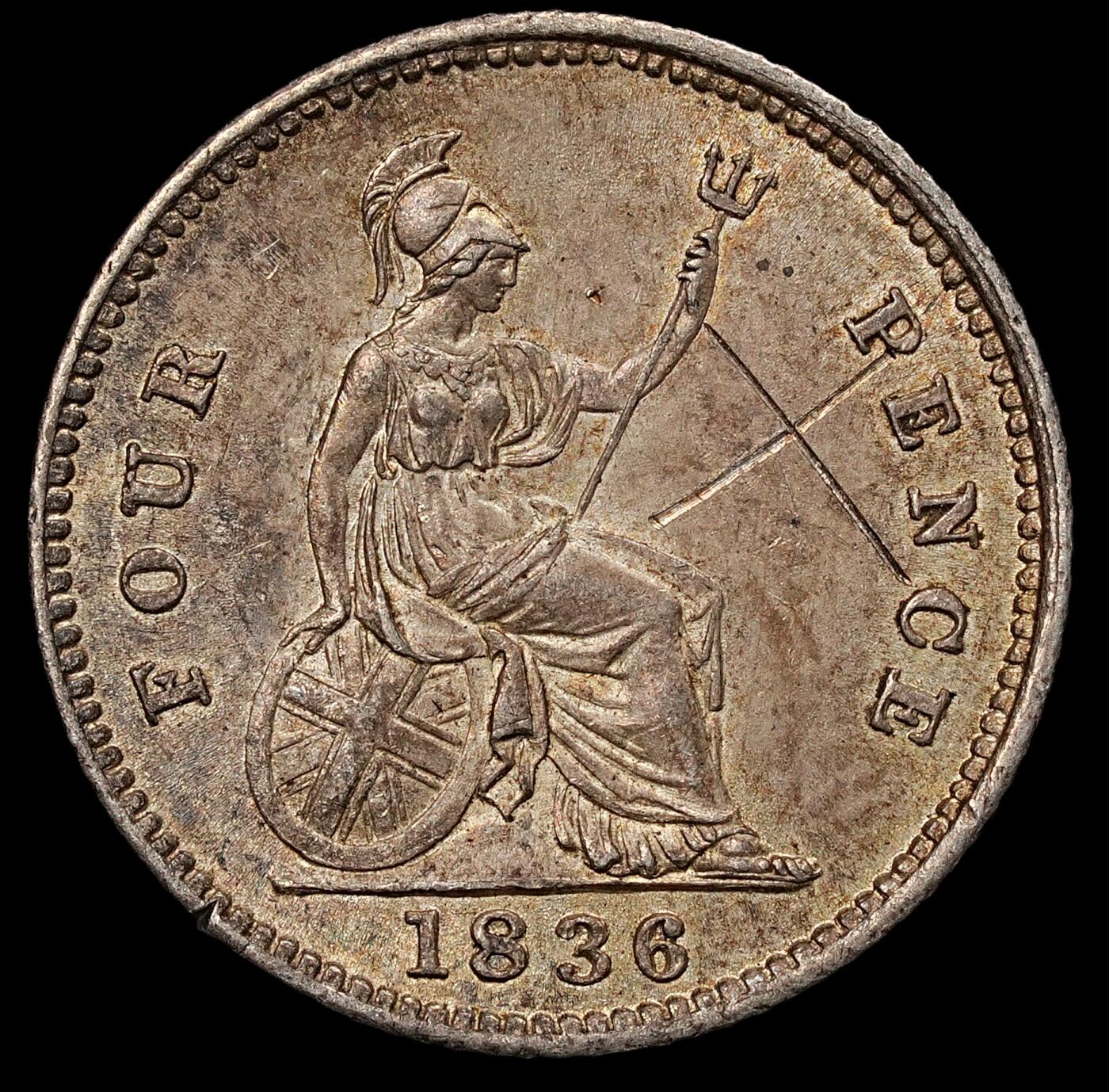 修遠堂世界钱币第107期 1836年英国4便士银币，未流通品，可惜背面有人为划痕