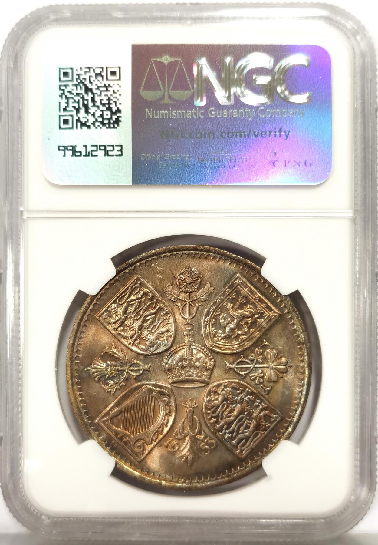 博洋堂世界钱币拍卖第165期（全场包邮） NGC MS65 英国1953年伊丽莎白二世登基纪念克朗，高分带彩