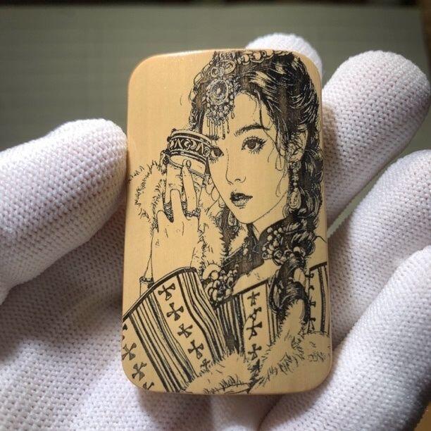 听雨轩（77）留青墨刻竹牌专场