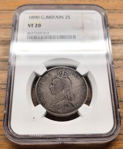 凡希社世界钱币微拍第三百二十一期 - 1890英国老维高冠2先令NGC-VF20