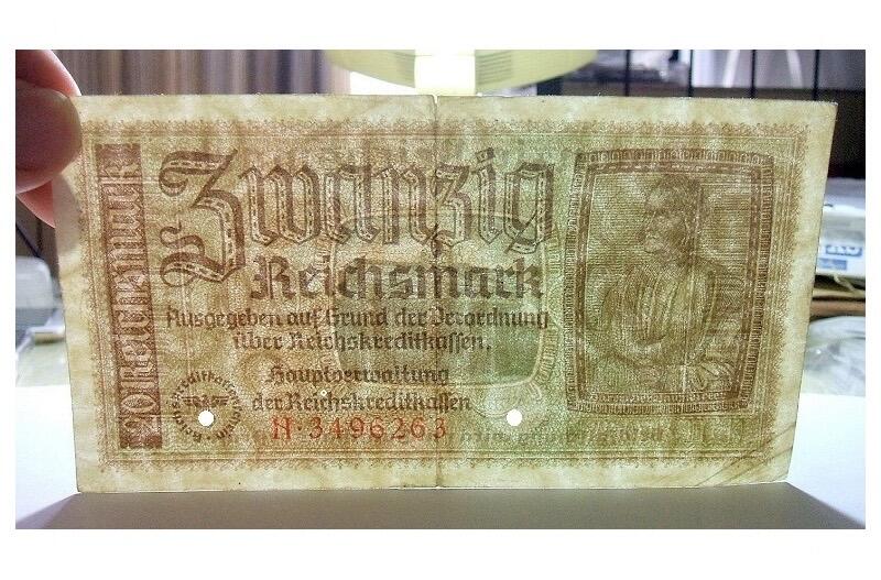 单张价 德国第三帝国1940-45年20马克 品相基本一致 流通好品