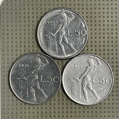 2026年第35场各国散币拍卖（总第185场） - 意大利50里拉3枚