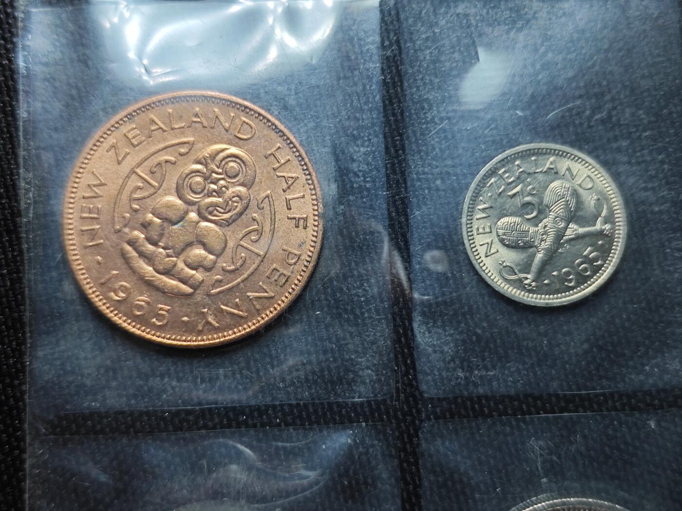 KK钱币收藏小铺   套币专场 2月预留时间 周末发货  1965新西兰大小面值一组 好品