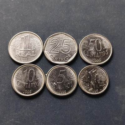 【全场包邮】纯粹捡漏拍512场 - 巴西1994-1996年女神版6枚套币