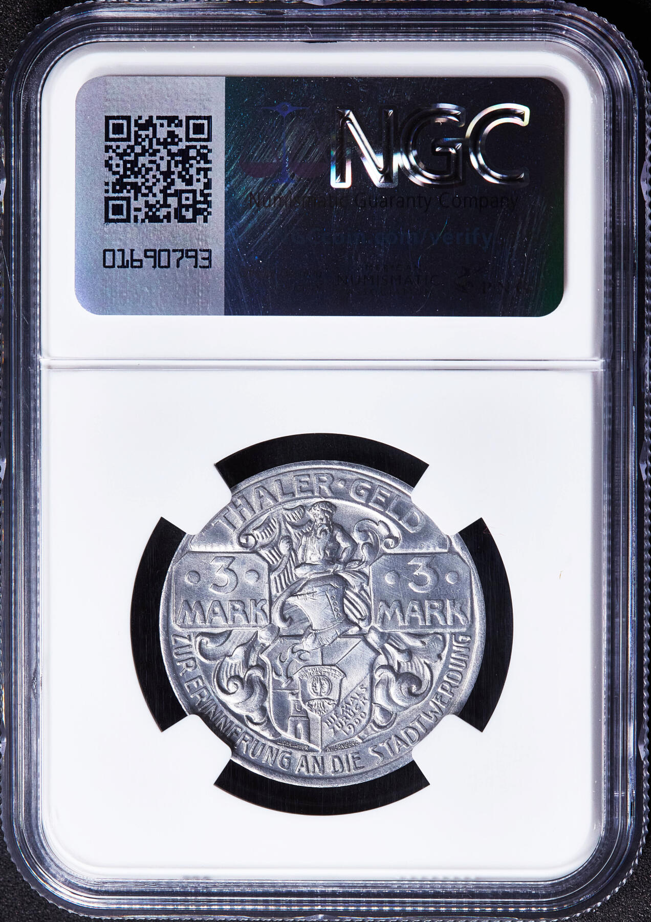 【俄甄集藏】2026年(049)03-18星期三 晚 19:30 全场包邮 德国1921年紧急时期哈茨塔勒3马克猎人铝币，NGC MS64，转光品相，设计精美