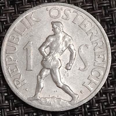 布加迪🐬～世界钱币(上海)🌾第 281 期 /  各国套币和散币 - 奥地利🇦🇹 1952年 1先令铝币