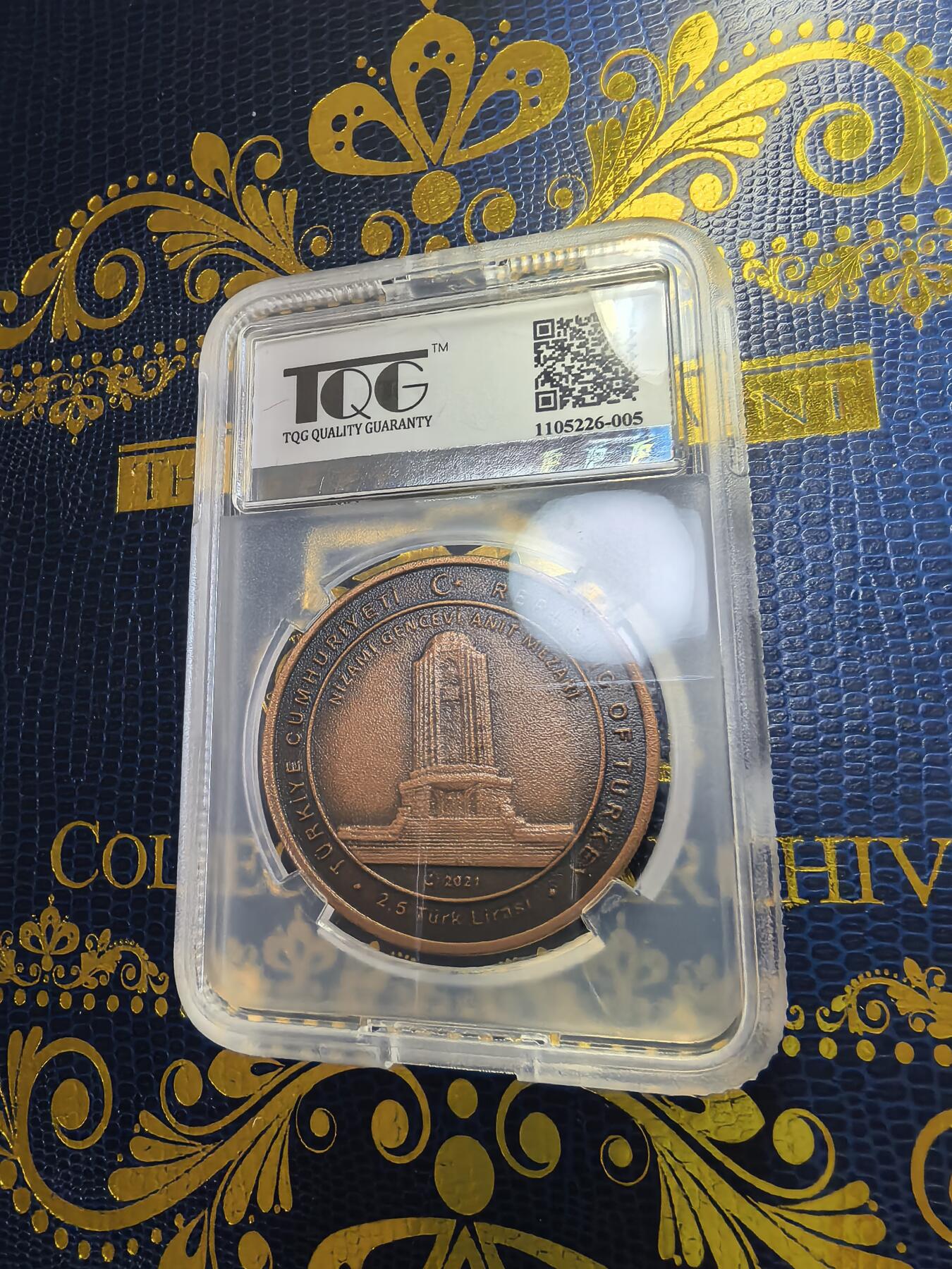 长老汇马年精选第九场拍卖 2021土耳其Nizami Gencevi诞辰880周年2.5里拉仿古铜币，TCQ MS69，5000枚