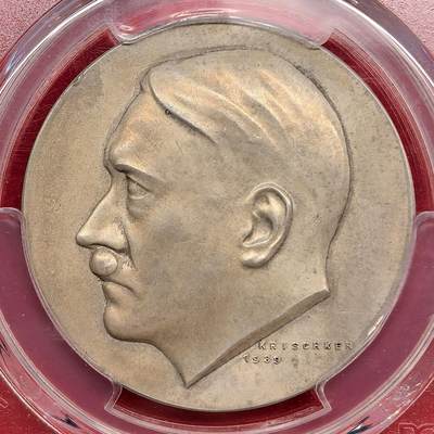 凡希社世界钱币微拍第三百二十一期 - 荐！1939德国元首五十诞辰纪念银章PCGS-SP63附原盒。（视频参考）