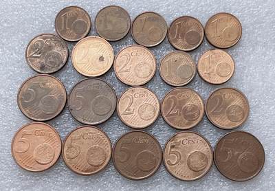 第一海外回流一元起拍收藏 散集专场  第302期 - 欧盟1.2.5欧分硬币 20枚 无重复