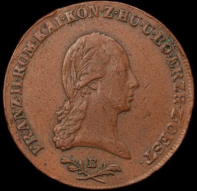 修遠堂世界钱币第107期 - 1800年神圣罗马帝国-奥地利6克鲁泽铜币 B厂铭