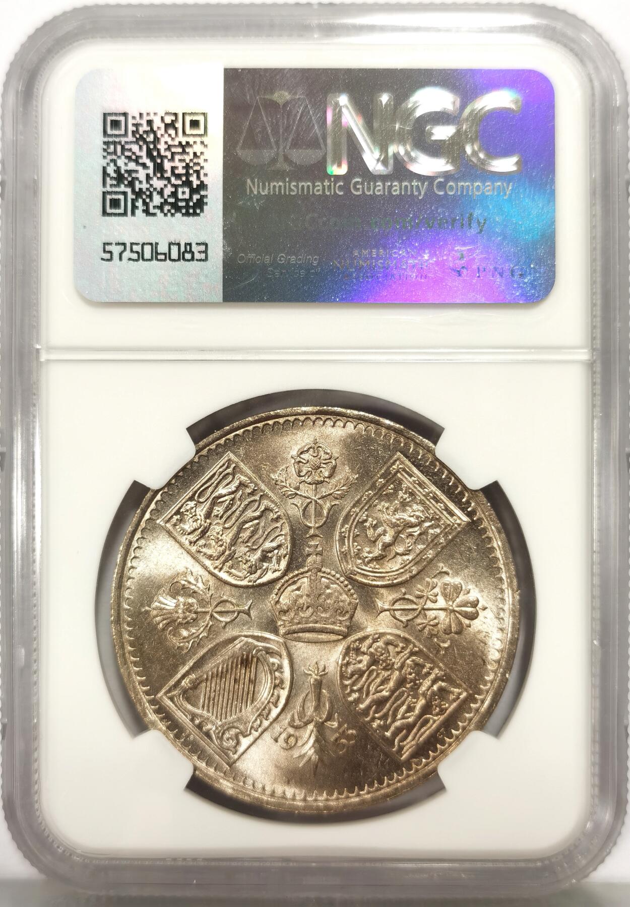 博洋堂世界钱币拍卖第165期（全场包邮） NGC MS63 英国1953年伊丽莎白二世登基纪念克朗