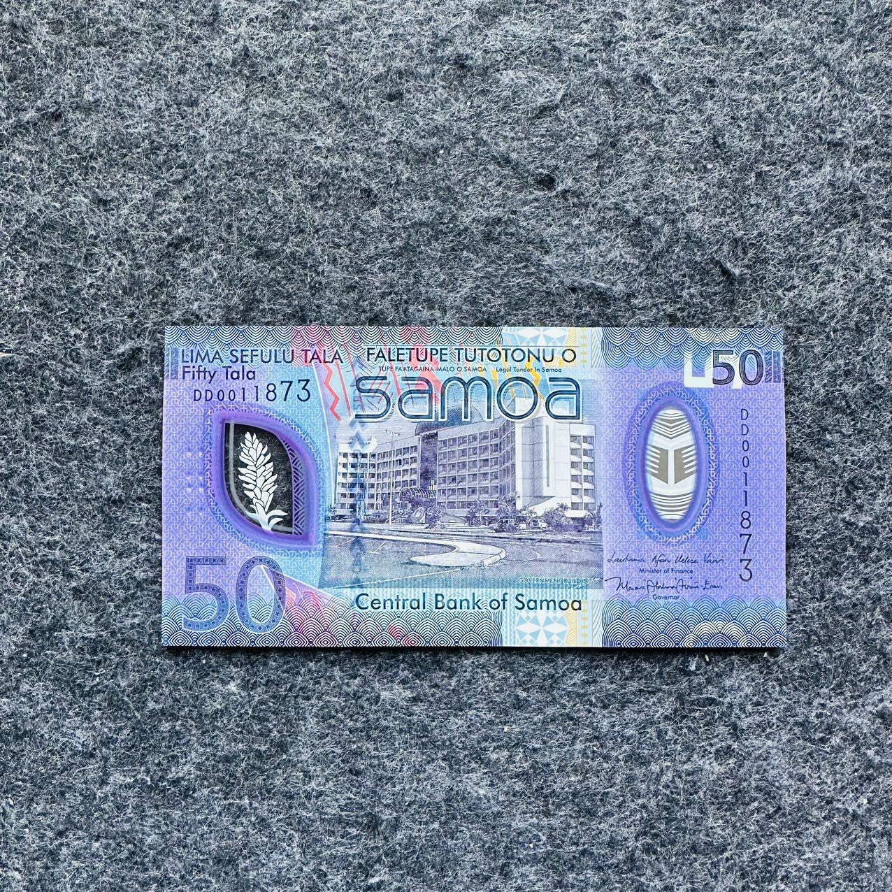 🇼🇸2607 ￥￥萨摩亚2025年50和100塔拉Polymer塑料钞 萨摩亚2025年50塔拉，DD0011873