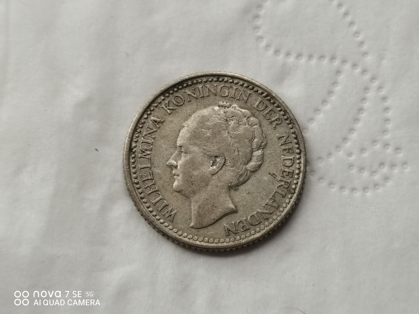 外国银币 1922年荷兰1/2盾银币