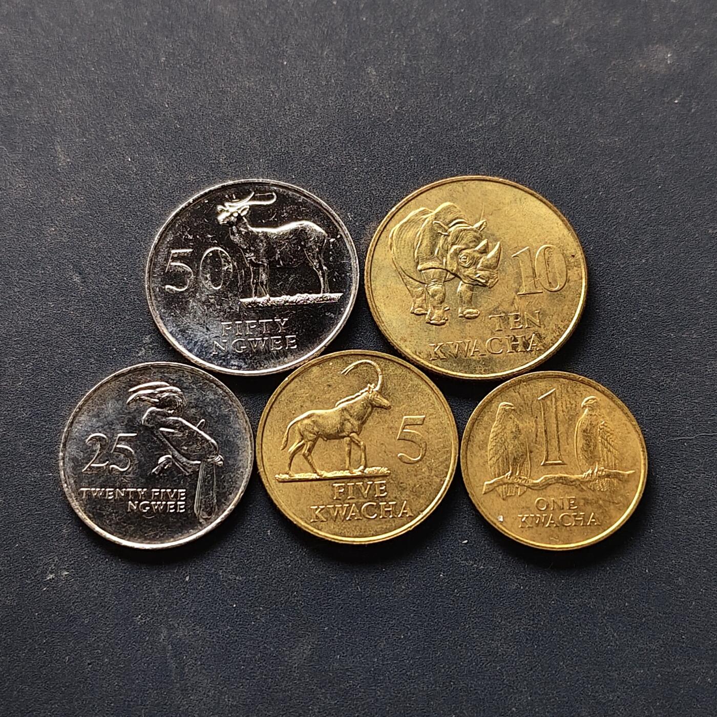 【全场包邮】纯粹捡漏拍512场 赞比亚1992年清年份5枚套币