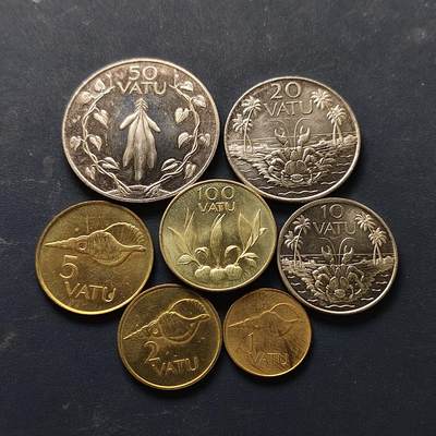 【全场包邮】纯粹捡漏拍512场 - 瓦努阿图1990-2002年7枚套币
