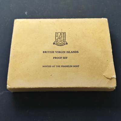 【全场包邮】纯粹捡漏拍513场 - 英属维尔京群岛1974年官方封装精制套币-盒证全-含军舰鸟银币【39毫米25.7克92.5%】