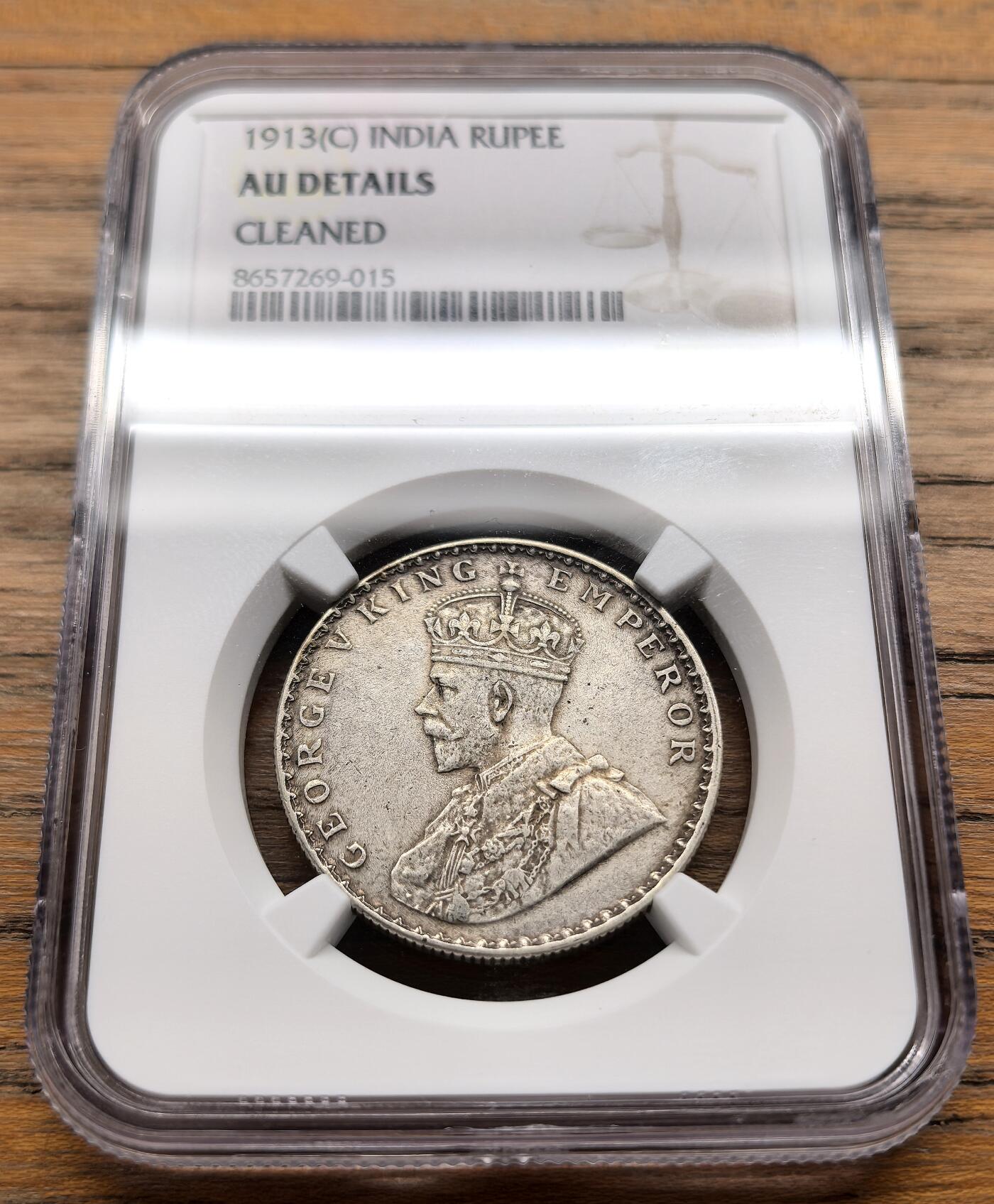 凡希社世界钱币微拍第三百二十一期 1913C英属印度乔五卢比NGC-AUD