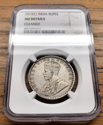 凡希社世界钱币微拍第三百二十一期 - 1913C英属印度乔五卢比NGC-AUD