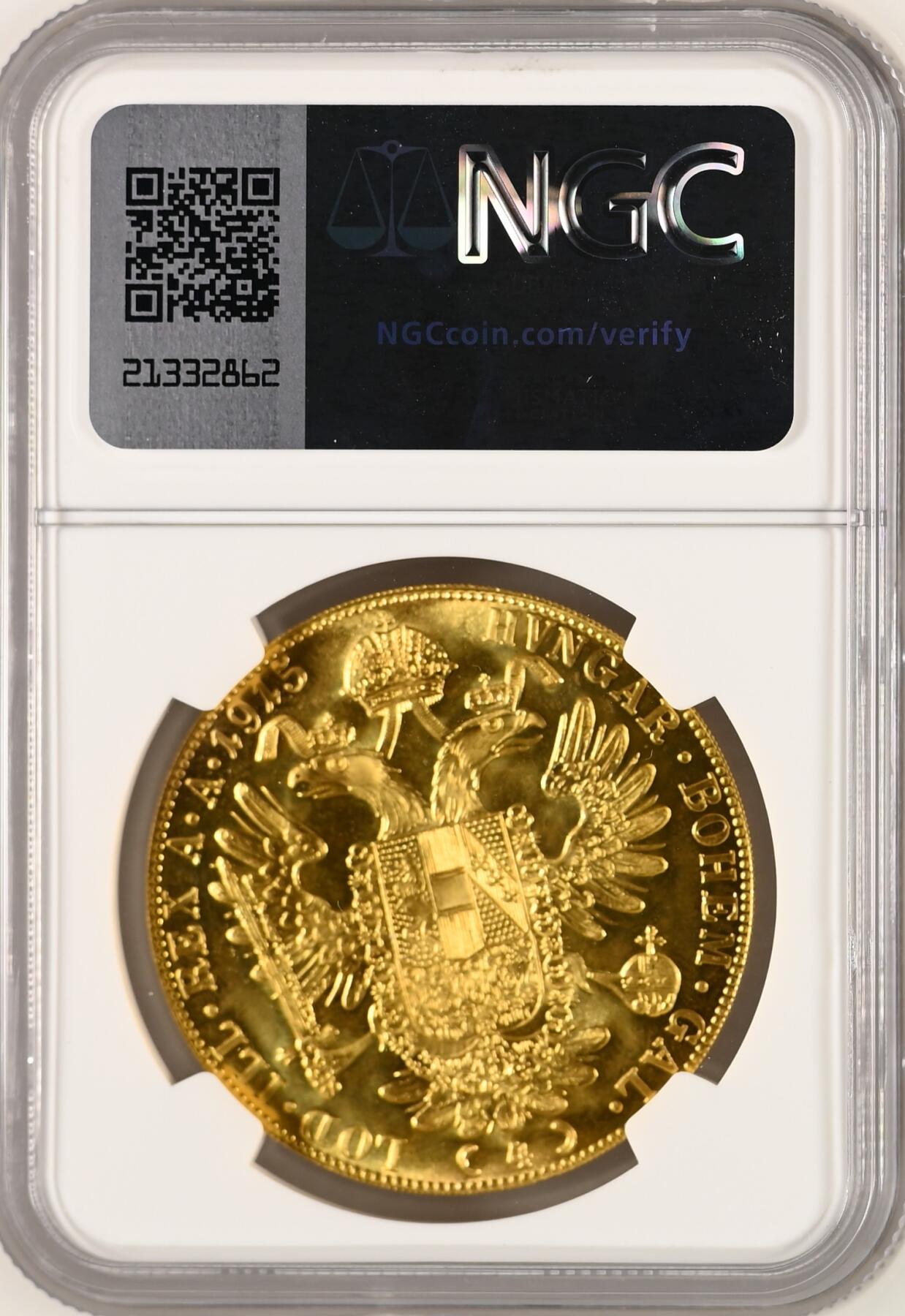 【Blue Auction】✨世界纸币精拍800期盛典——白金之夜🔥🔥🔥 A-奥地利年19154杜卡特贸易金币NGC MS68 实际铸造于1920-1936年间 主要用于对外贸易和银行储备金 13.96g 98.6%金 