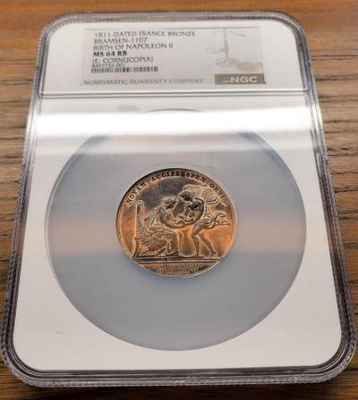 凡希社世界钱币微拍第三百二十一期 - 1811法国罗马王拿破仑二世诞生纪念铜章NGC-MS64