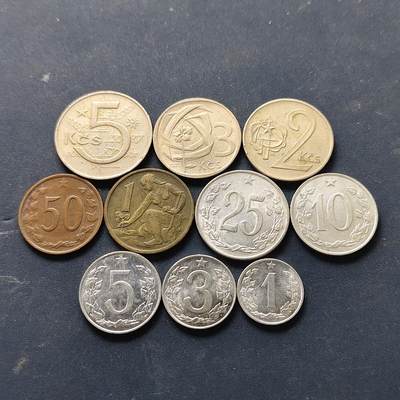 【全场包邮】纯粹捡漏拍512场 - 捷克斯洛伐克1962-1972年10枚套币