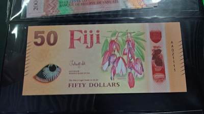 世界钱币～微拍第240期暨2026年第21期  部分尾货整理陆续低价起拍清仓 - 2025年斐济50元 无47狮子号1111 全新绝品