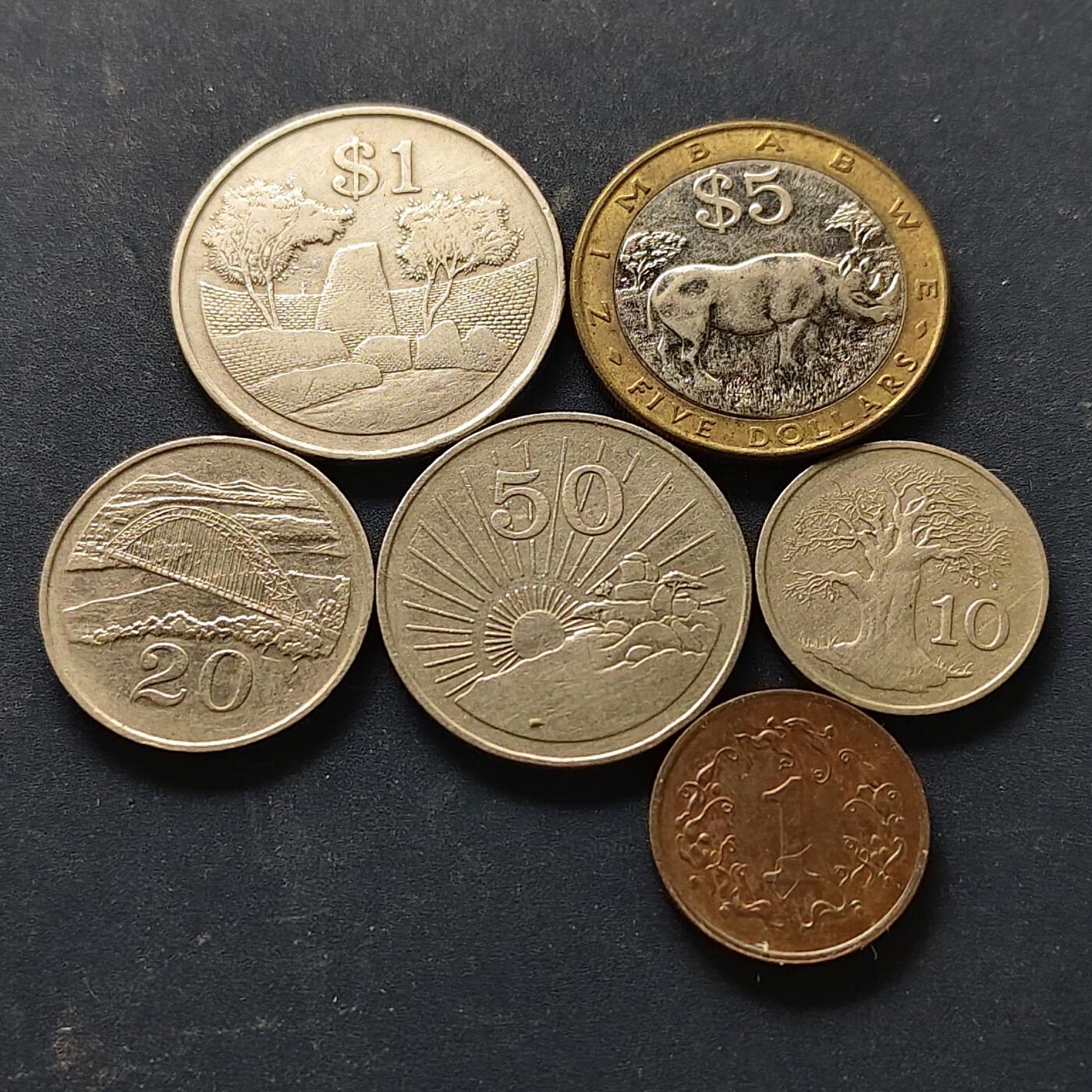 【全场包邮】纯粹捡漏拍512场 津巴布韦1980-2001年6枚套币