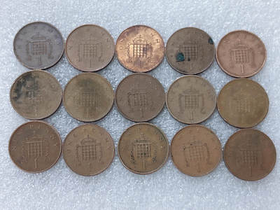 第一海外回流一元起拍收藏 散集专场  第302期 - 英国1便士硬币 花冠女王版 15枚