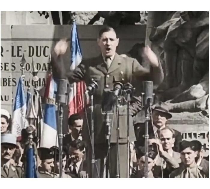 【艺术】法国艺术大章 1946年戴高乐将军贝叶演讲 高浮雕精制超大铜章 72MM 165克