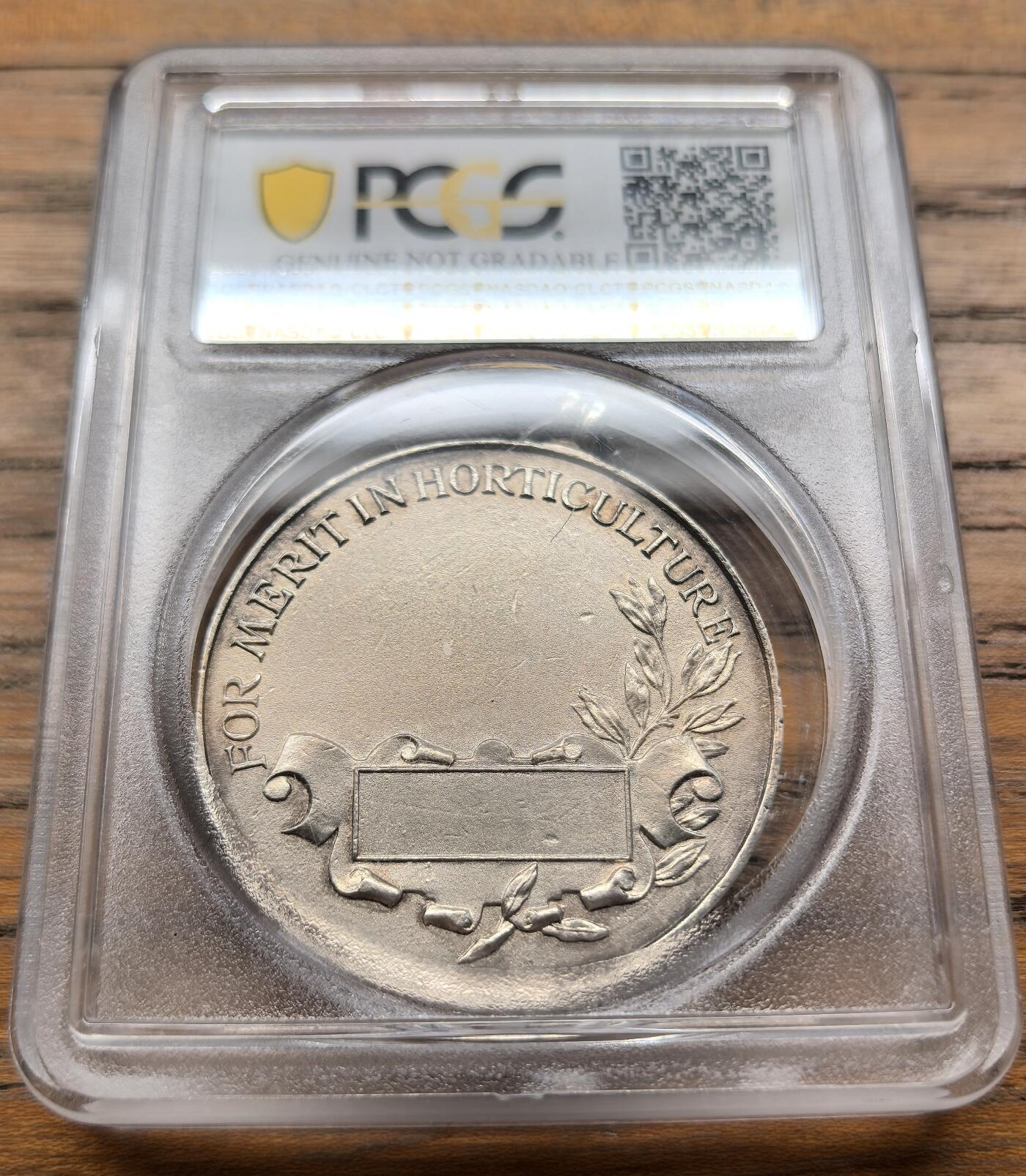 凡希社世界钱币微拍第三百二十一期 无纪年英国业余园艺协会园艺成就银质奖章PCGS-UNCD