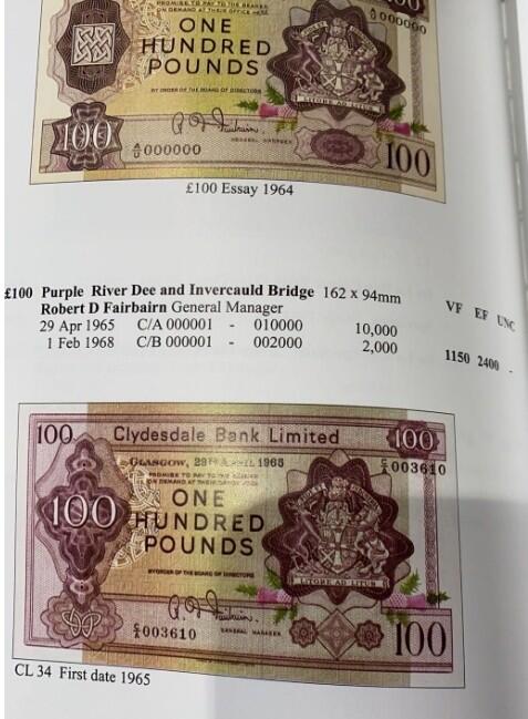 【Blue Auction】✨世界纸币精拍800期盛典——白金之夜🔥🔥🔥 S-【C/A首发199倒置小号 p201 最高分61无E没有这张状态好】苏格兰1964年100镑 PMG45EPQ 原票好状态 背面风景雕刻唯美 此版常见面额为5镑到20镑 该日期仅发行10000枚 实钞存世稀少 值得收藏 这么多年过去 PMG还是只有5个评级记录