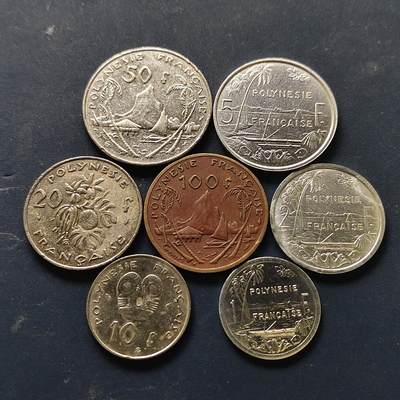 【全场包邮】纯粹捡漏拍512场 - 波利尼西亚1985-1999年7枚套币