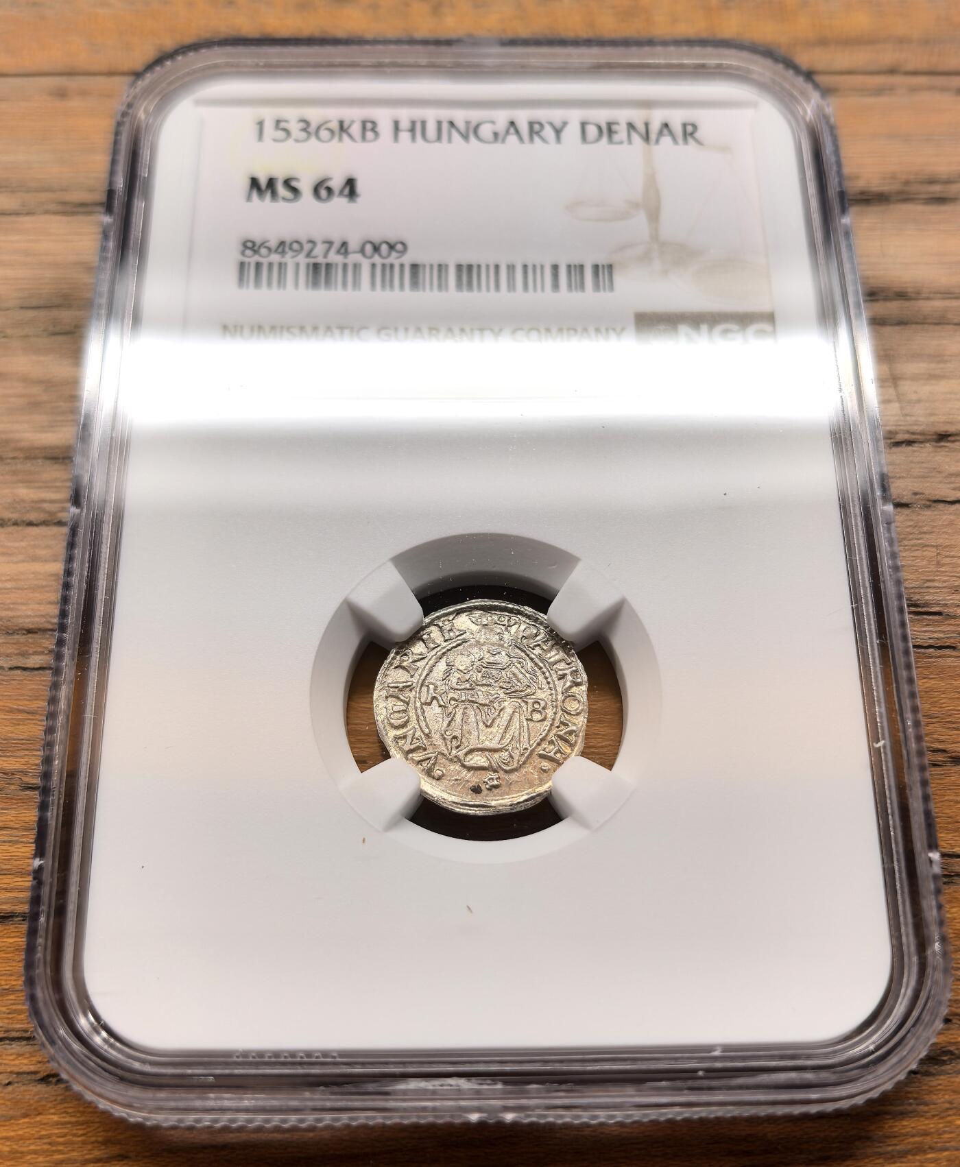 凡希社世界钱币微拍第三百二十一期 1536匈牙利费迪南德一世Denar银币NGC-MS64