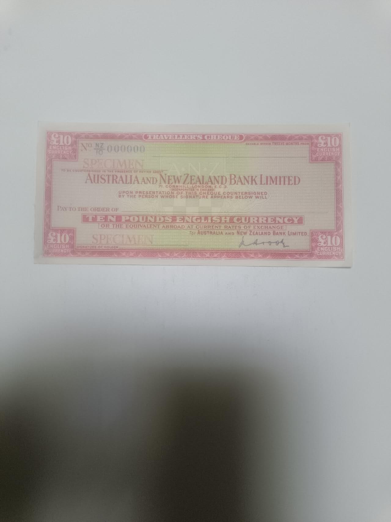 【20260317】非全新纸币和硬币第346场 澳大利亚和新西兰银行旅行支票10镑