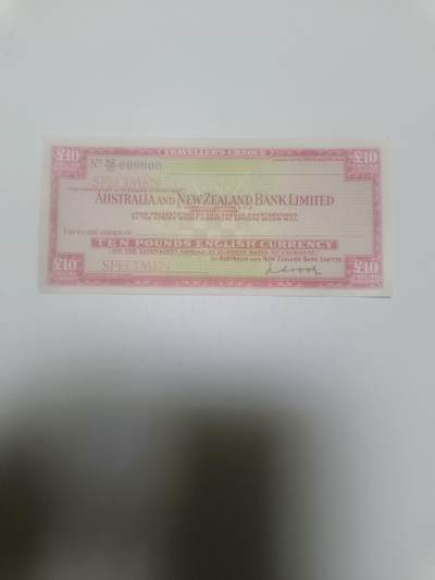 【20260317】非全新纸币和硬币第346场 - 澳大利亚和新西兰银行旅行支票10镑