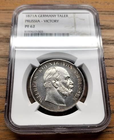 凡希社世界钱币微拍第三百二十一期 - 1871德国普鲁士普法战争胜利纪念泰勒精铸NGC-PF62