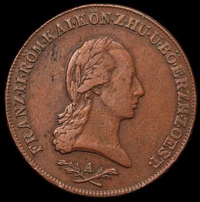 修遠堂世界钱币第107期 - 1800年神圣罗马帝国-奥地利6克鲁泽铜币 A厂铭