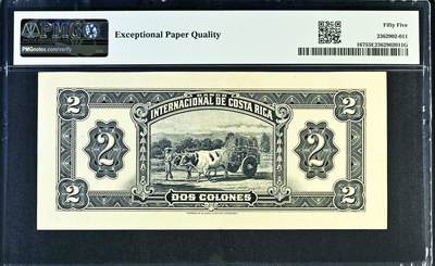 【Blue Auction】✨世界纸币精拍800期盛典——白金之夜🔥🔥🔥 C-【实钞如此高分罕见】哥斯达黎加 1931-36年2克朗 PMG55EPQ W&S出品 经典蒙娜丽莎（唯一印有该肖像的纸币） 雕刻精美 非常经典 珍藏级纸币备受热情追捧（PMG已对超过90张该实钞纸币进行了评级，其中大部分处于VF级或更低等级，近新原票可遇不可求）