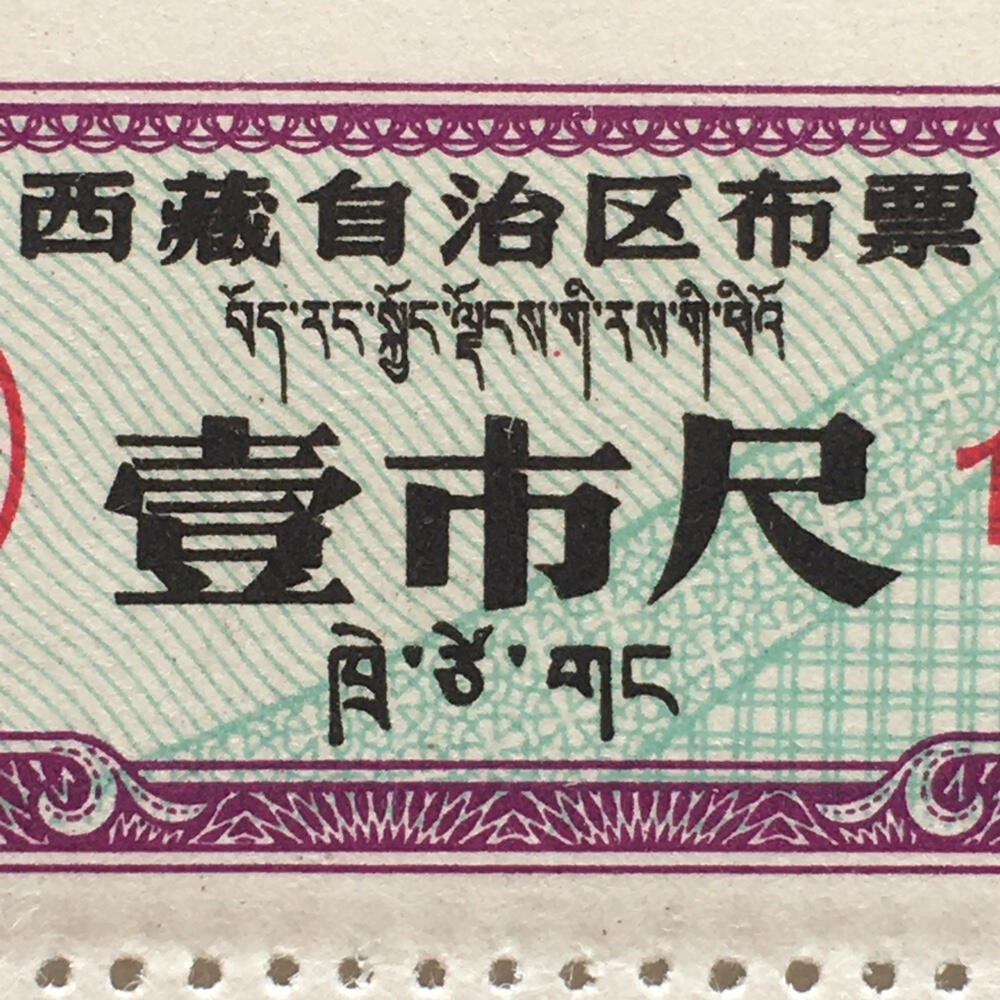        珍稀1979年西藏自治区布票双语壹市尺全新品相未流通1版2连体原版真品如图供应票证旧藏文玩艺术收藏