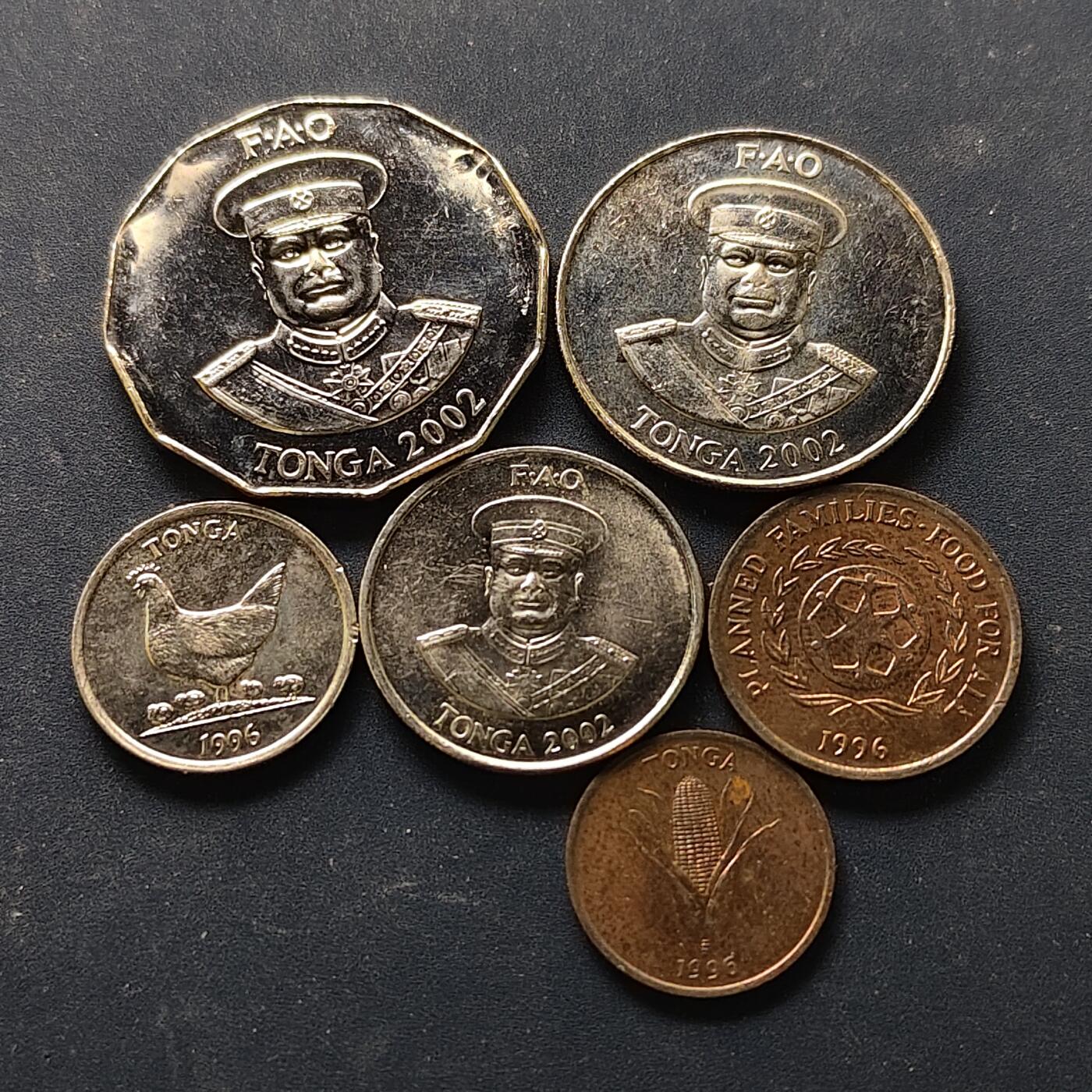 【全场包邮】纯粹捡漏拍512场 汤加1996-2002年6枚FAO套币