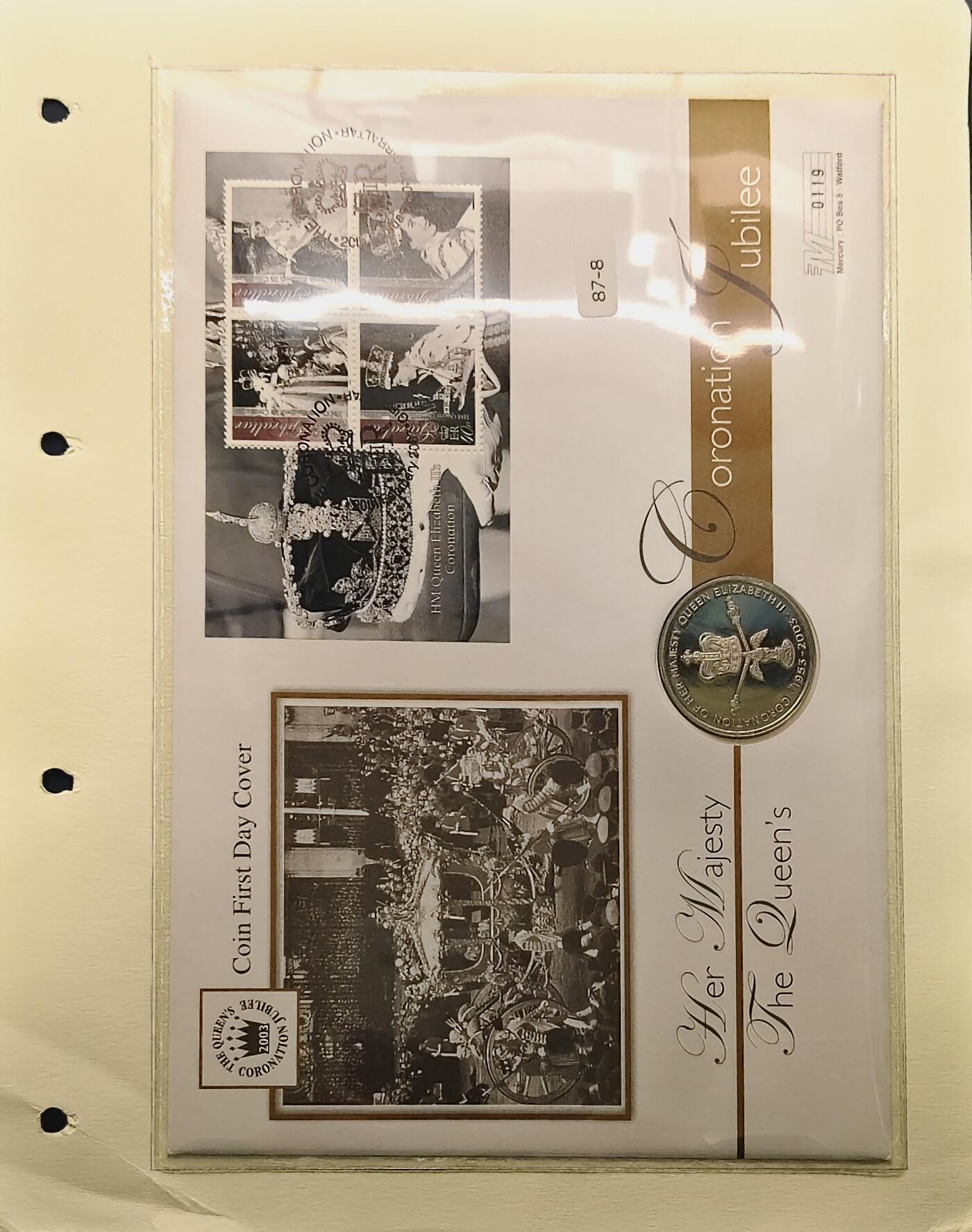 【全场包邮】纯粹捡漏拍513场 【邮币封】阿森松群岛2003年50便士女王加冕50周年克朗型PL纪念邮币封
