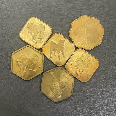 回流0315 -  日本造币局生肖纪念铜章6枚