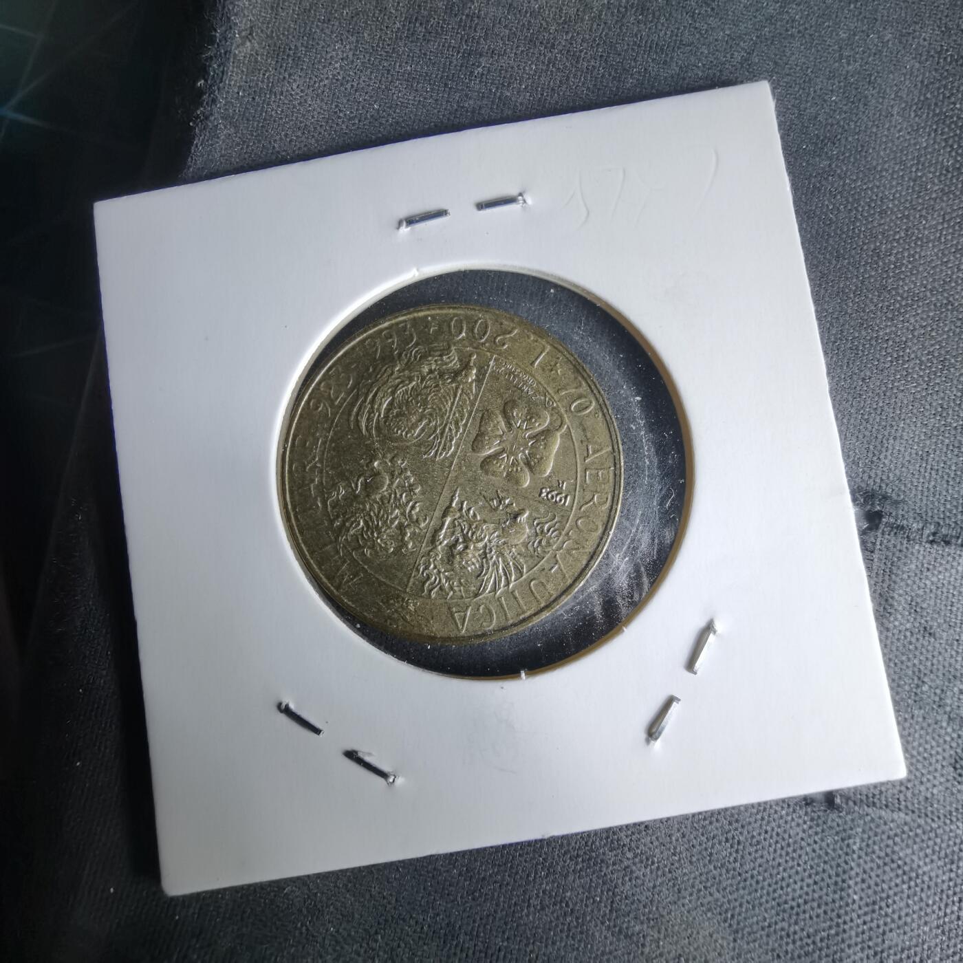 沼泽如烟--第1025场 意大利1993年200里拉纪念币